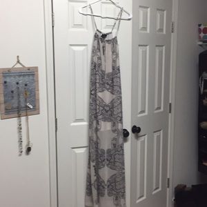 Lumiere long dress black and off white
